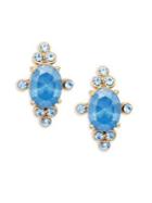 Kate Spade New York Crystal And Sapphire Oval Stud Earrings