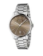 Gucci Stainless Steel Brown Dial Bracelet Watch
