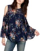Lucky Brand Floral Cold-shoulder Top