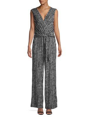 Joan Vass Weave Tie Waist Jumpsuit