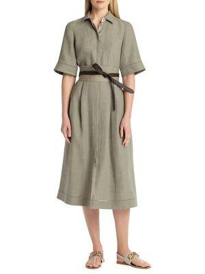 Lafayette 148 New York Eleni Linen Shirtdress