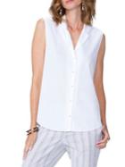 Nydj Sleeveless Buttoned Cotton Top