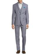 Tallia Orange Windowpane Stretch Wool Three-piece Suit