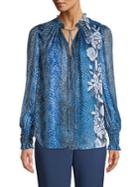Elie Tahari Zeina Snake-print Stretch-silk Blouse