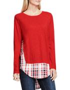 Two By Vince Camuto Long Sleeve Scoopneck Mock Layered Sweater