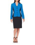 Tahari Arthur S. Levine Petite Colorblock Jacket And Skirt Suit