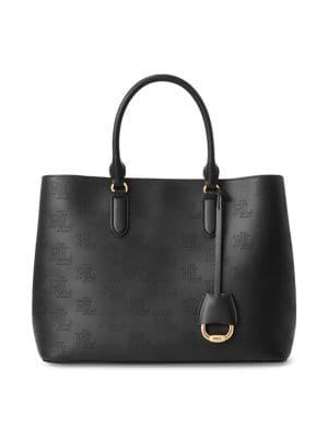Lauren Ralph Lauren Large Perforated Leather Satchel