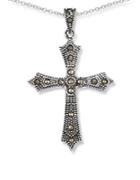 Lord & Taylor Marcasite Cross Pendant Necklace