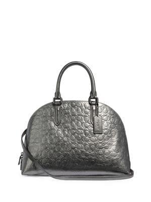 Coach Quinn Monogram Metallic Satchel