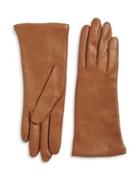 Lord & Taylor Mid Length Cashmere Lined Leather Gloves