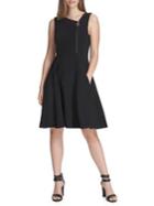 Donna Karan Scuba Asymmetric Fit-&-flare Dress