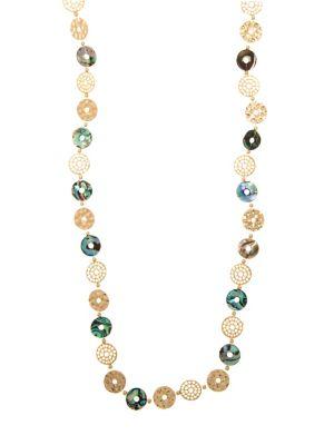Lonna & Lilly Goldtone And Abalone Disc Necklace