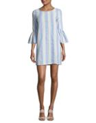 Design Lab Lord & Taylor Bell Sleeves Cotton Shift Dress