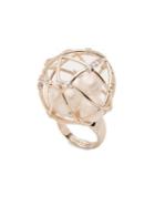 Carolee Starstruck Caged Dome Pearl & Crystal Ring