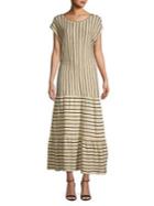 Caara Striped Cotton Maxi Dress