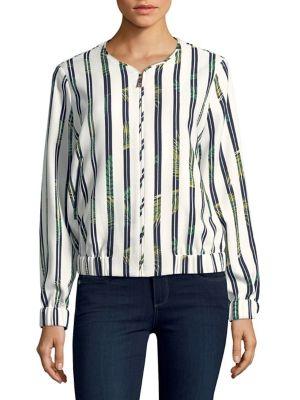 Ivanka Trump Tropical Striped Bomber
