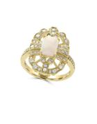 Effy Aurora Opal, Diamond And 14k Yellow Gold Ring