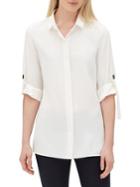 Lafayette 148 New York Jeslyn Roll-tab Silk Blouse