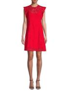 Michael Michael Kors Ornate Mosaic Crochet A-line Mini Dress