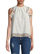 Banjara Embroidered Open-back Ruffle Top