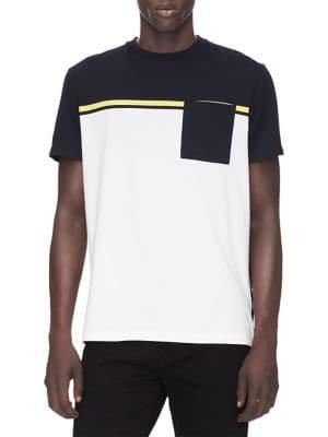 Calvin Klein Regular-fit Striped Crewneck Cotton Tee
