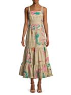 Tracy Reese Tiered Silk Midi Dress