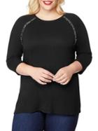 Rebel Wilson X Angels Plus Long-sleeve Embellished Tee