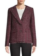Karl Lagerfeld Paris Fringe Trim Tweed Jacket