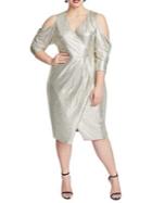 Rachel Rachel Roy Plus Nour Metallic Cutout Wrap Dress