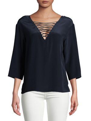 Bailey 44 Silk Crisscross Strap Blouse