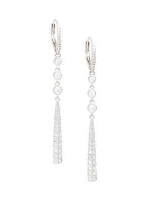 Nadri Rhodium-plated And Cubic Zirconia Ripple Drop Earrings