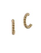 Lauren Ralph Lauren Perfect Pieces 12k Gold Twisted Hoop Earrings