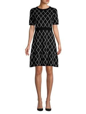 Ivanka Trump Crisscross A-line Sweater Dress