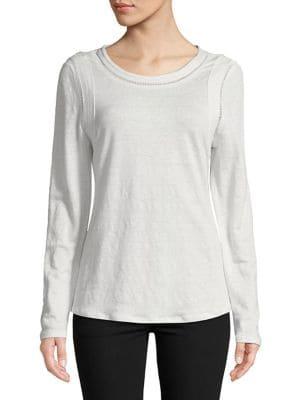 H Halston Long Sleeve Top With Sleeve Detail