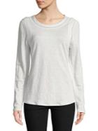 H Halston Long Sleeve Top With Sleeve Detail