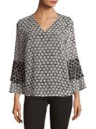 Calvin Klein Plus Dotted Bell-sleeve Blouse