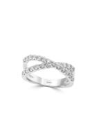Effy Pave Classica 14k White Gold & Diamond Crossover Ring