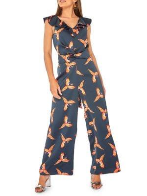 Dorothy Perkins Lined Bird Sleeveless Jumpsuit