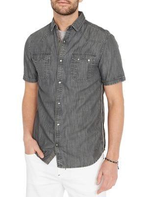 Buffalo David Bitton Pocket Short Sleeve Button Front Shirt