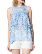 Plenty By Tracy Reese Flounce Contrast-back Top