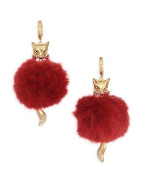 Kate Spade New York So Foxy Faux Fur Drop Earrings