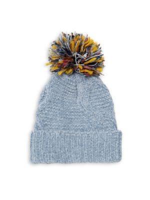 Joolay Multicolored Pom-pom Cable-knit Beanie