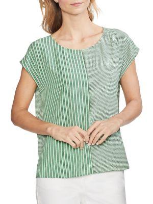 Vince Camuto Daybreak Mixed-print Blouse