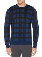 Perry Ellis Winter Multi Color Plaid Crewneck Sweater