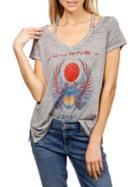 Lucky Brand Plus Graphic Tee With Shoulder Cut-out