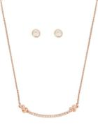 Kenneth Cole New York Knots And Pearls Two-piece Crystal Necklace And Earrings Set