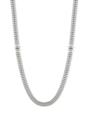 Jenny Packham White Opal And Crystal Three-row Necklace