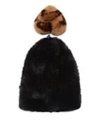 Surell Rabbit Fur Pom Beanie