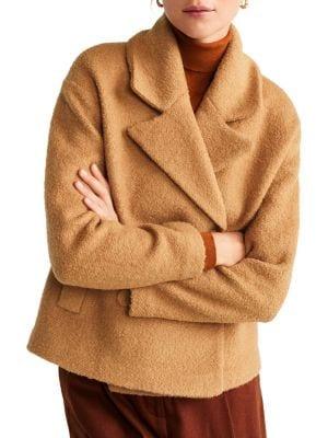 Mango Lapel Wool-blend Coat