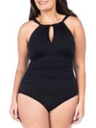 Lauren Ralph Lauren Plus Beach Club Solid Hi-neck One-piece Swimsuit